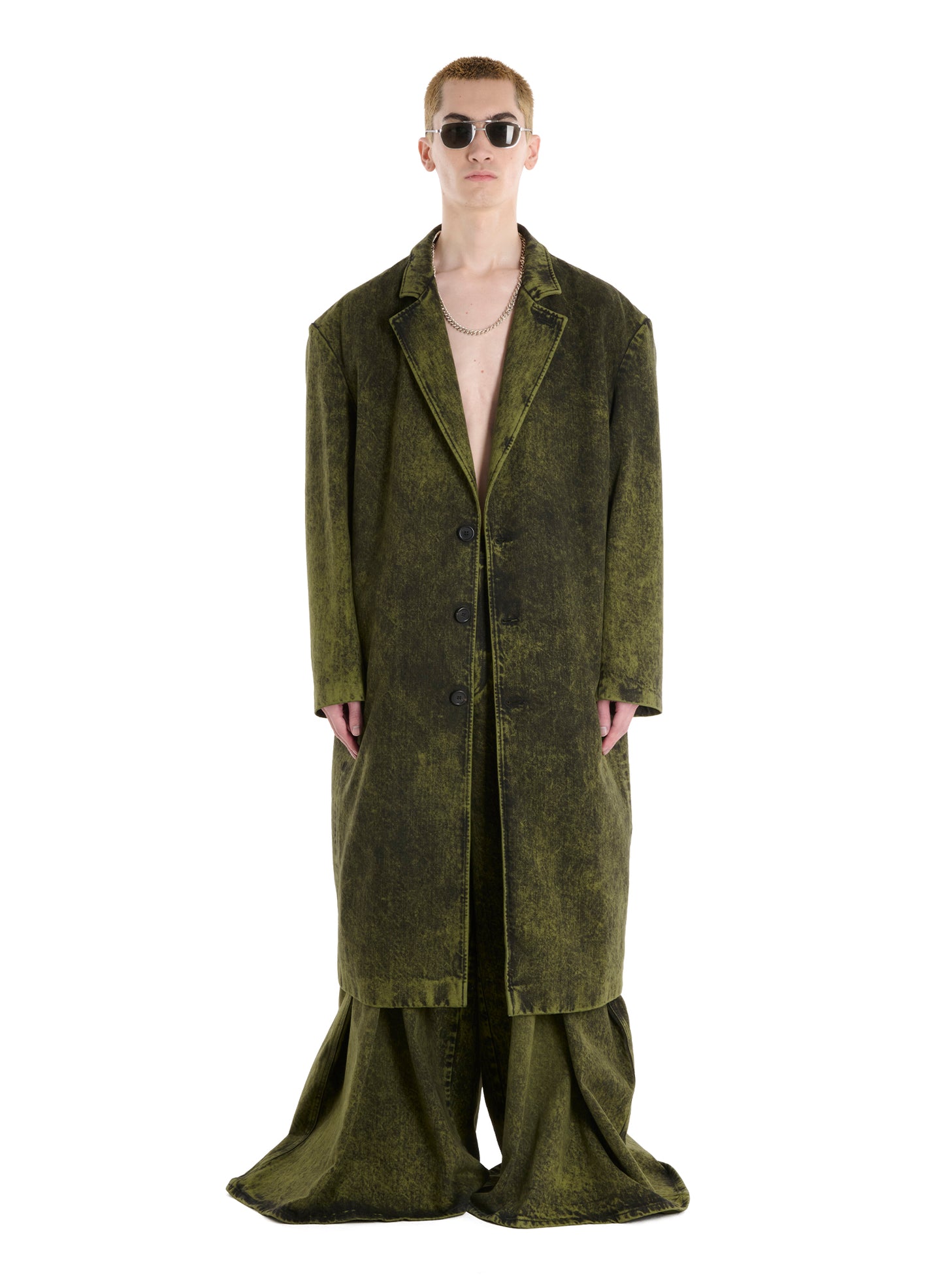 DENIM CROMBIE COAT