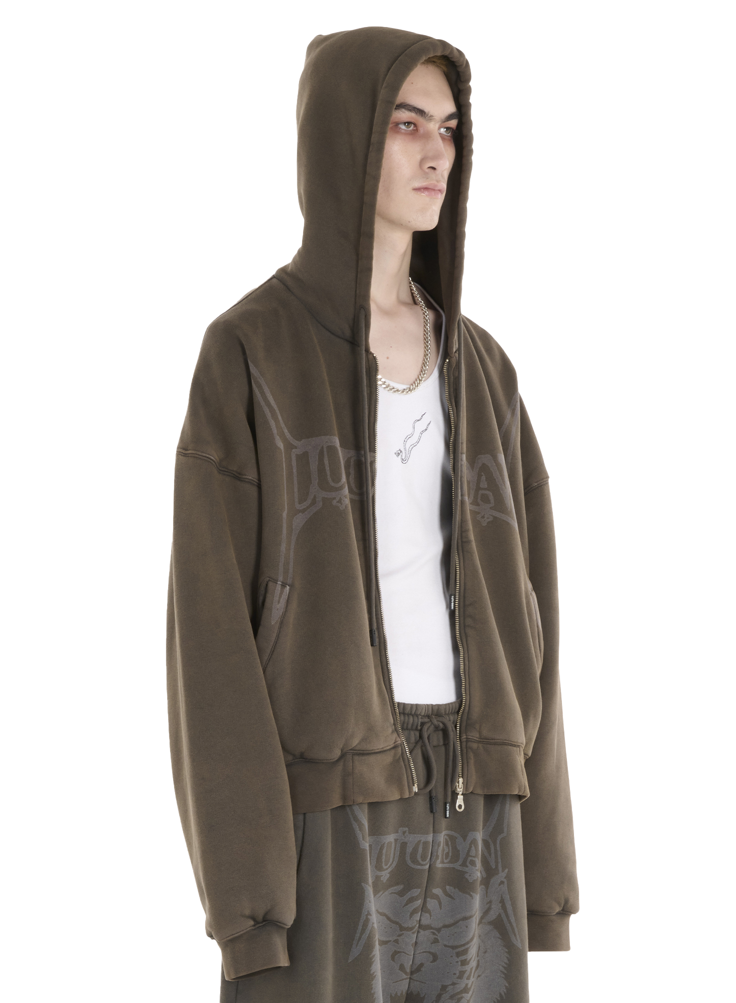 WASHED OUT ZIP UP HOODIE