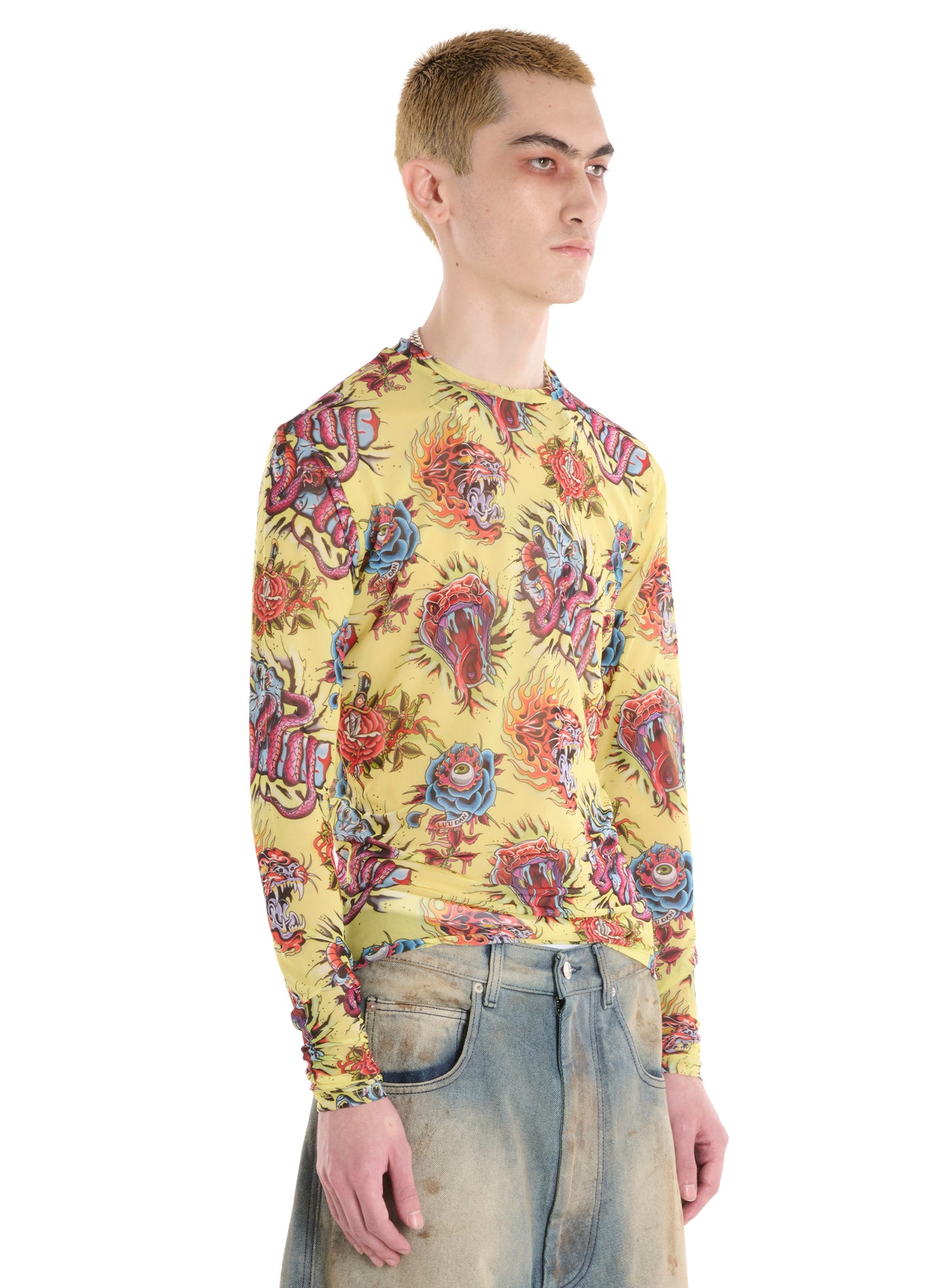 UNISEX MESH LONG-SLEEVE TOP