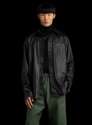 OVERSIZED FAUX LEATHER SHIRT OVERSIZED FAUX LEATHER SHIRT