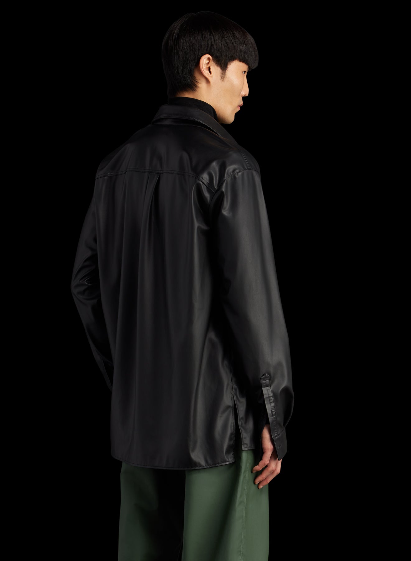 OVERSIZED FAUX LEATHER SHIRT