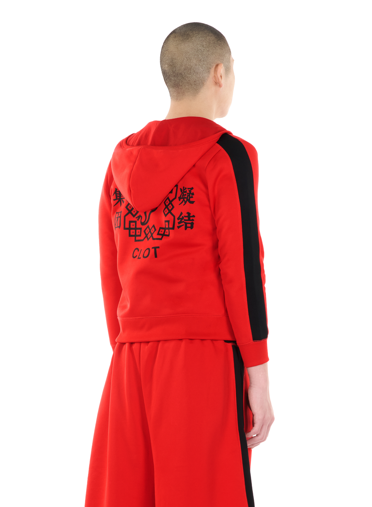 LỰU ĐẠN X CLOT HALF ZIP SHRUNKEN HOODIE