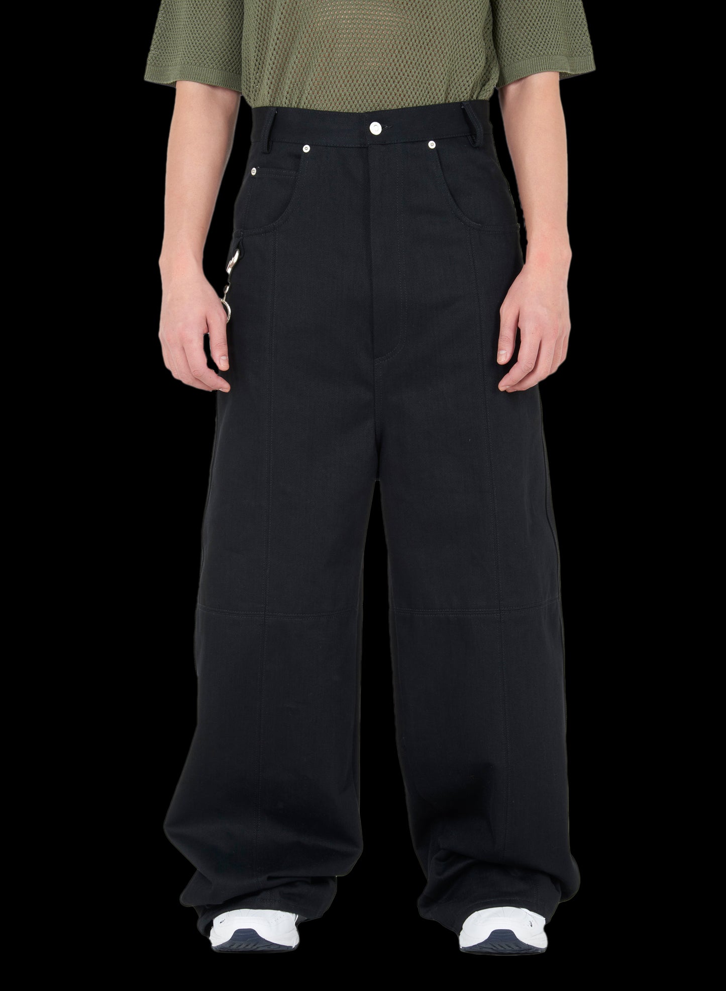 UNISEX HIGH WAIST BELT JEANS