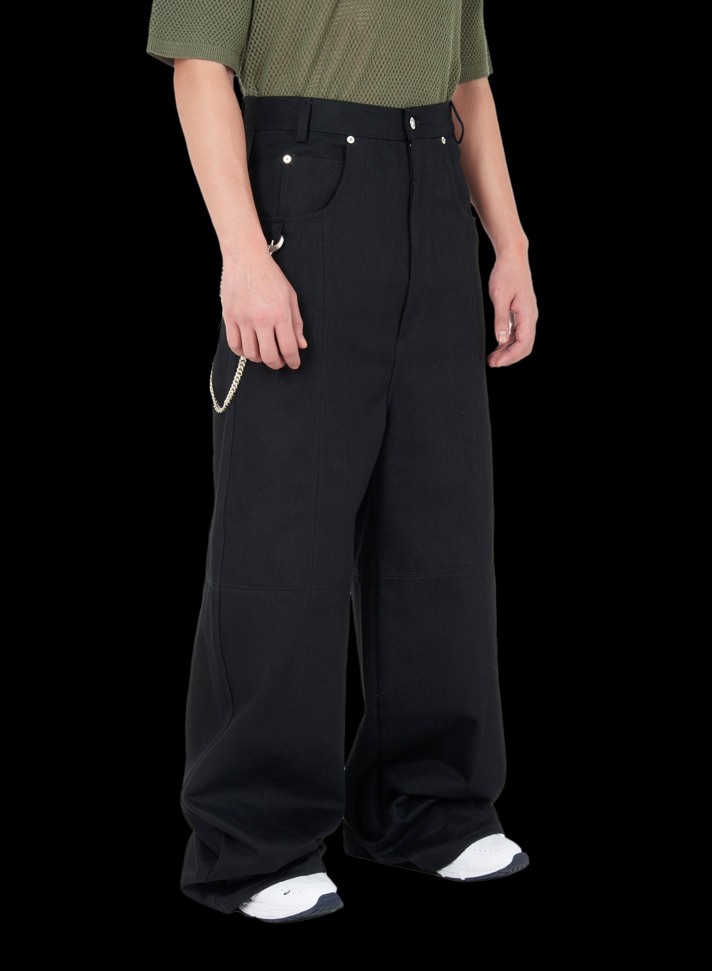 UNISEX HIGH WAIST BELT JEANS