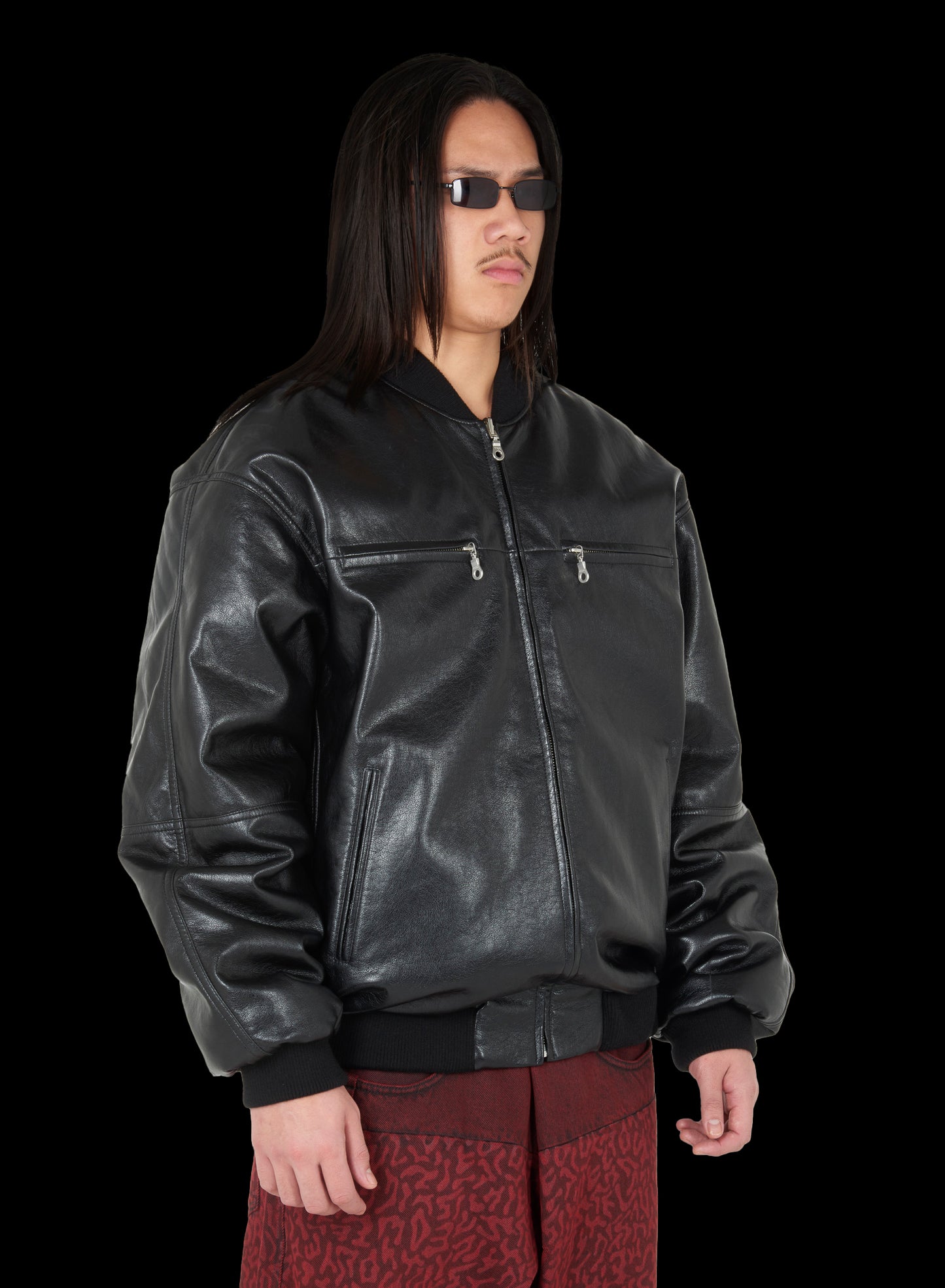 EXCLUSIVE - 80'S REVERSIBLE AIRBRUSHED LEATHER BOMBER