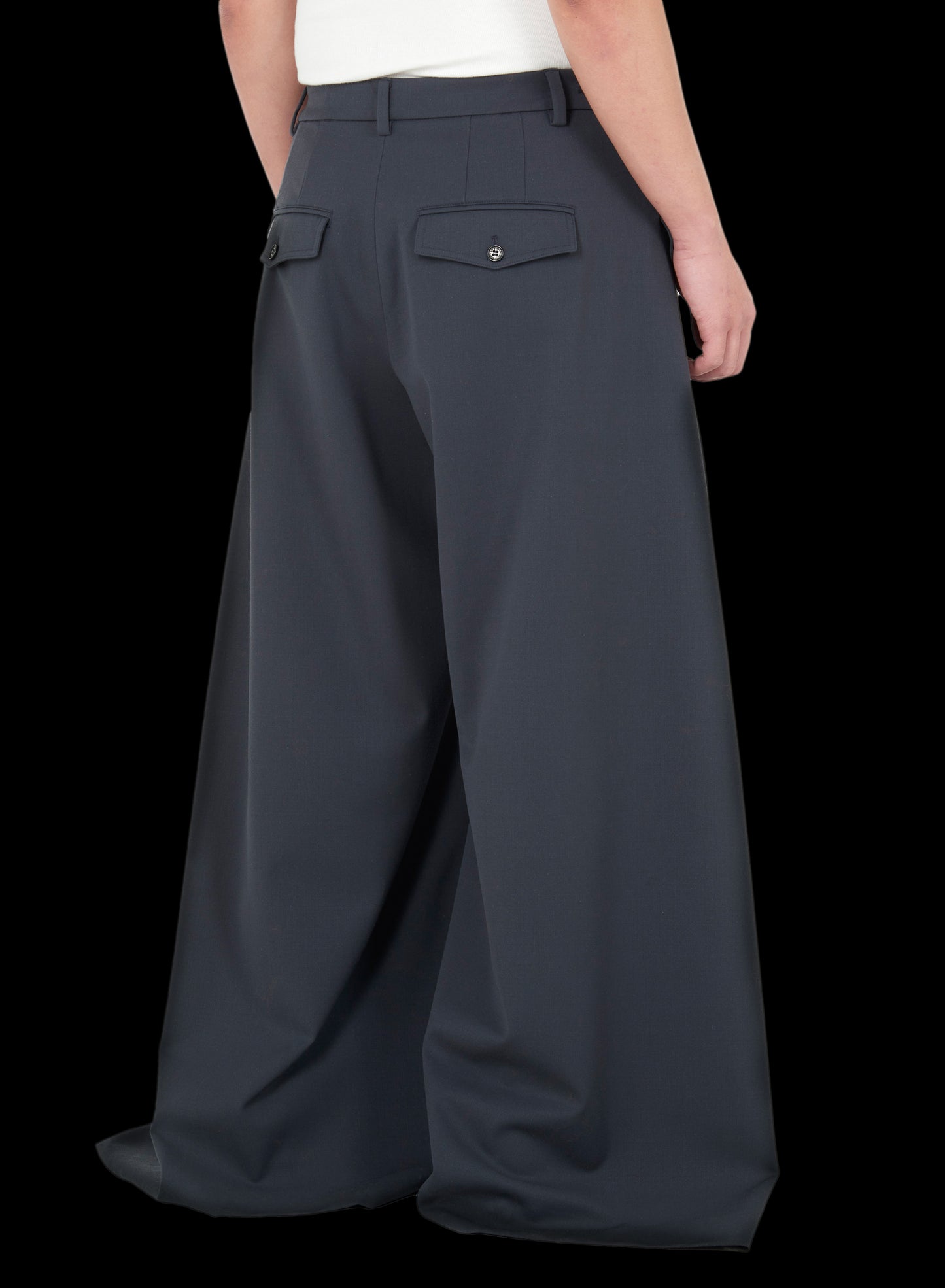 DOUBLE PLEAT WIDE LEG TROUSERS