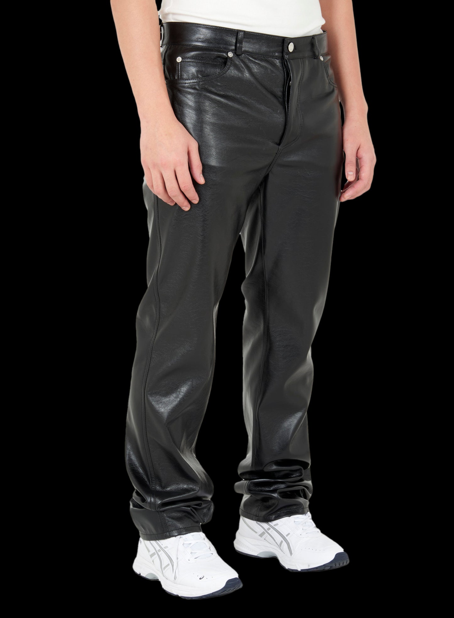 UNISEX FAUX LEATHER STRAIGHT LEG PANTS