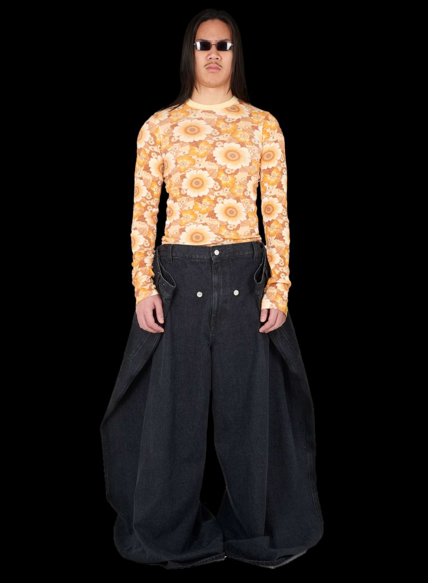 DOUBLE PLEATED JEANS