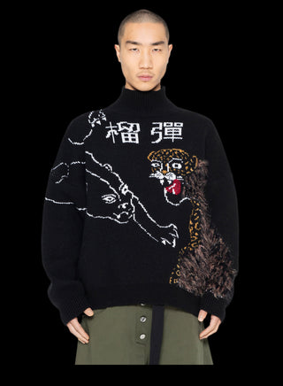 KNIT OVERSIZED MOHAIR JACQUARD JUMPER KNIT OVERSIZED MOHAIR JACQUARD JUMPER
