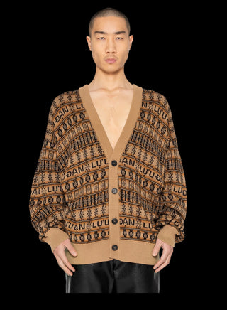 KNIT OVERSIZED JACQUARD CARDIGAN KNIT OVERSIZED JACQUARD CARDIGAN