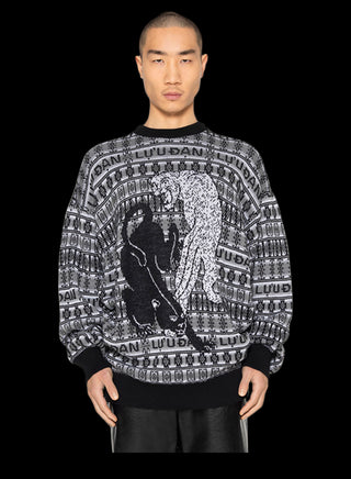 KNIT OVERSIZED TIGER JACQUARD SWEATSHIRT KNIT OVERSIZED TIGER JACQUARD SWEATSHIRT