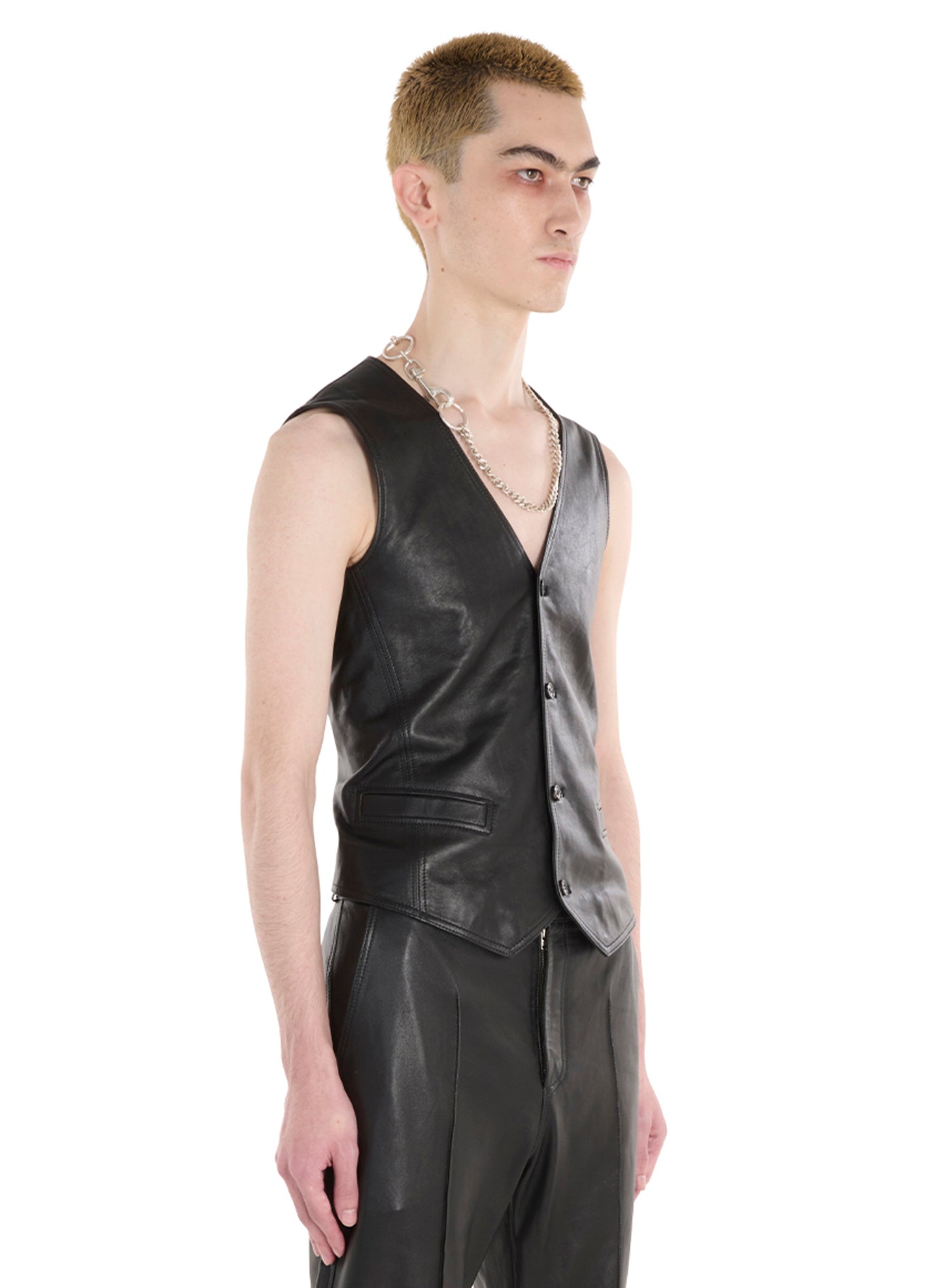 TAILORED LEATHER WAISTCOAT