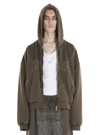 WASHED OUT ZIP UP HOODIE