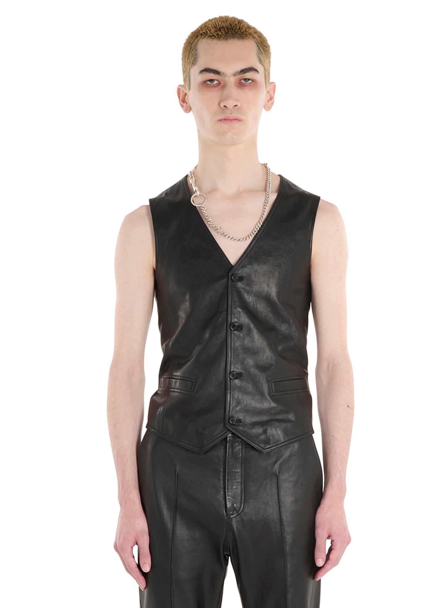 TAILORED LEATHER WAISTCOAT