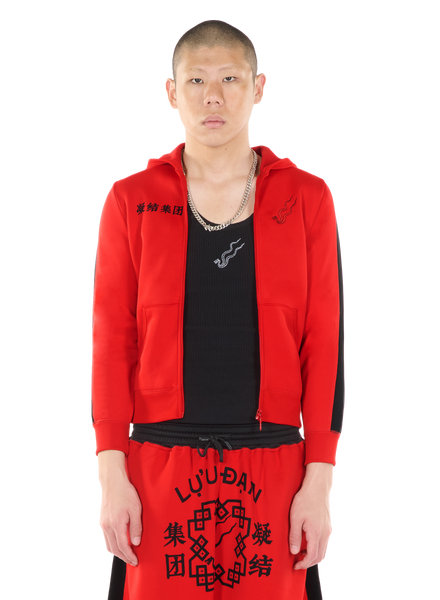 LỰU ĐẠN X CLOT HALF ZIP SHRUNKEN HOODIE