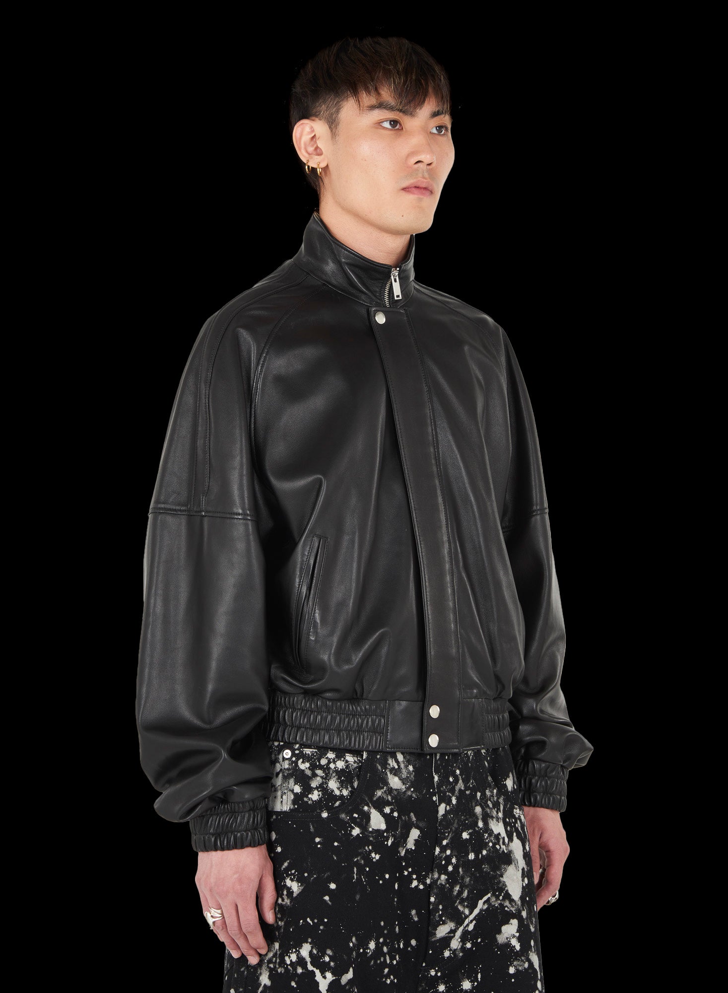 LU'U DAN - BLACK / BLOUSON LEATHER JACKET