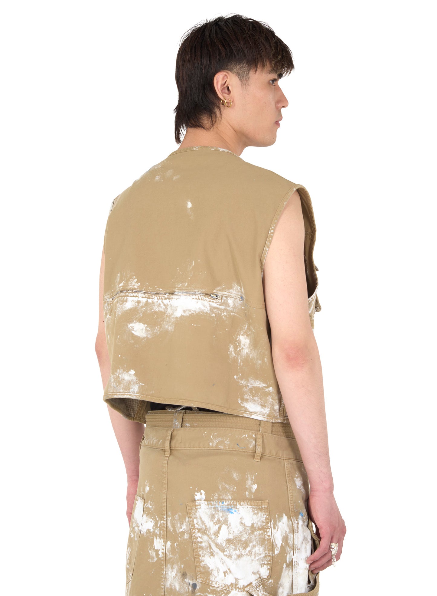 PAINT SPLATTERED CARGO VEST