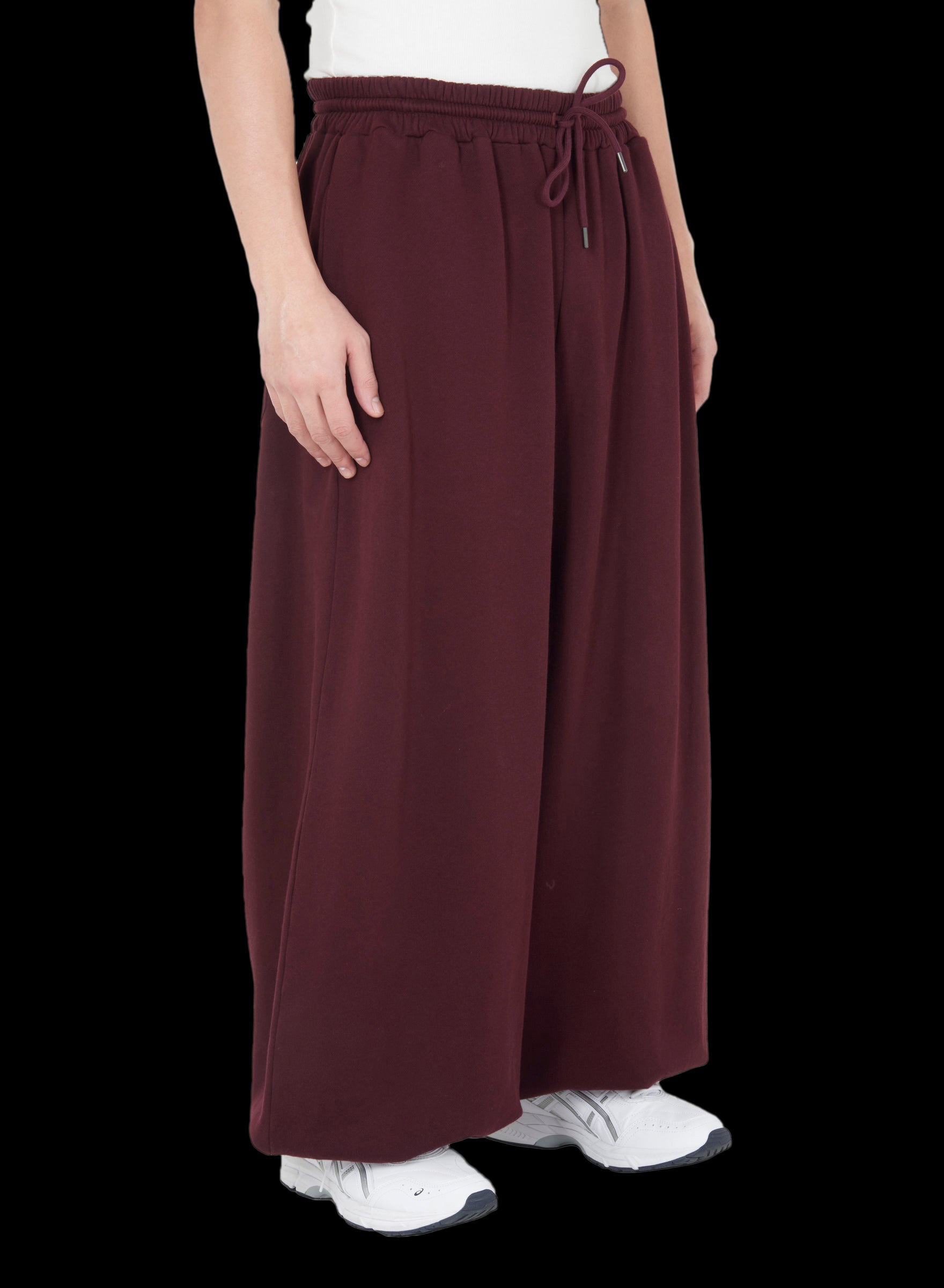 LU'U DAN - BURGUNDY UNISEX BAGGY BONTAN SWEATPANTS