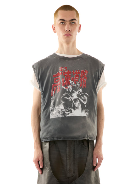 WADDED SLEEVELESS TEE