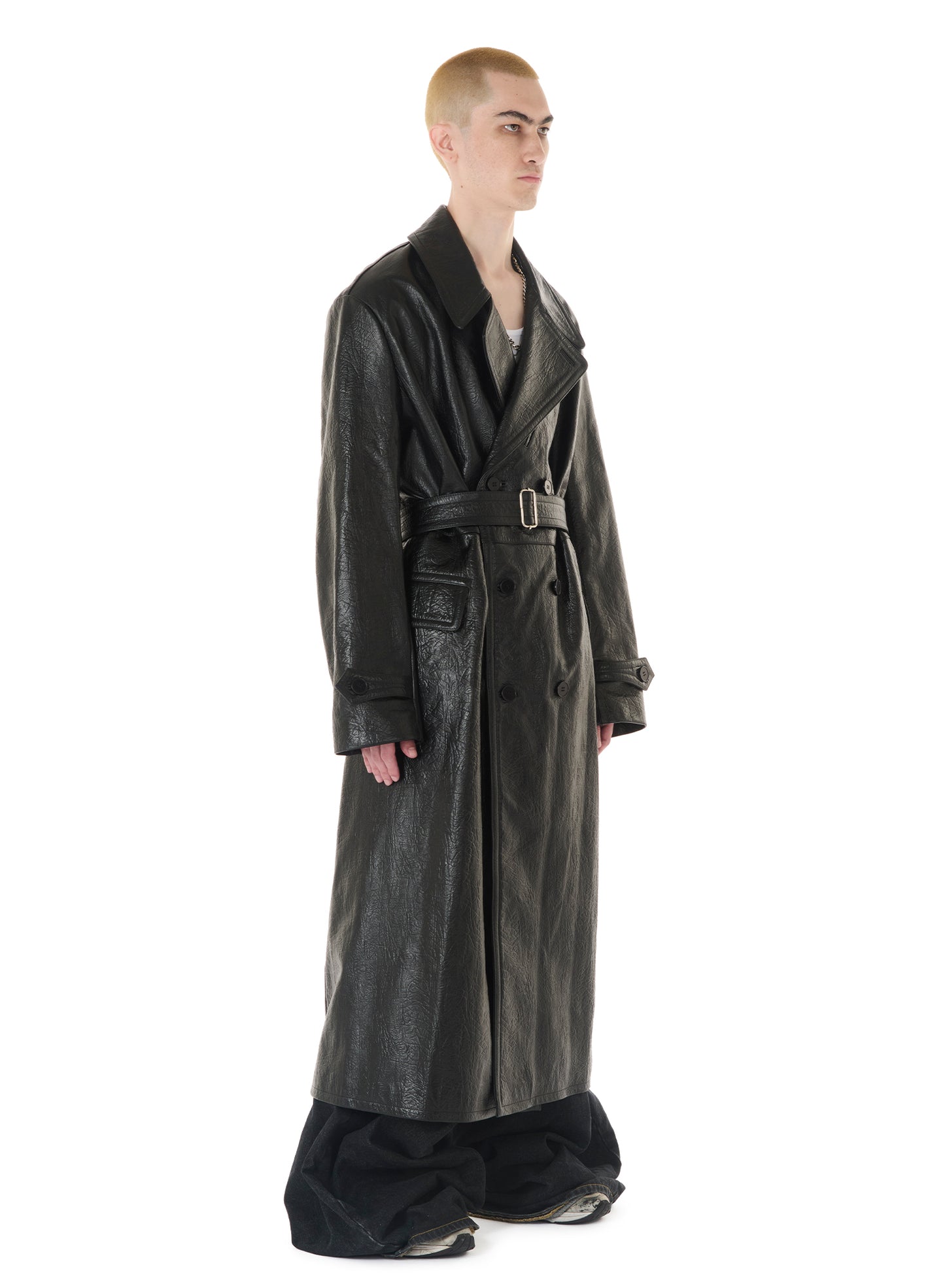 JIMAN LEATHER TRENCH