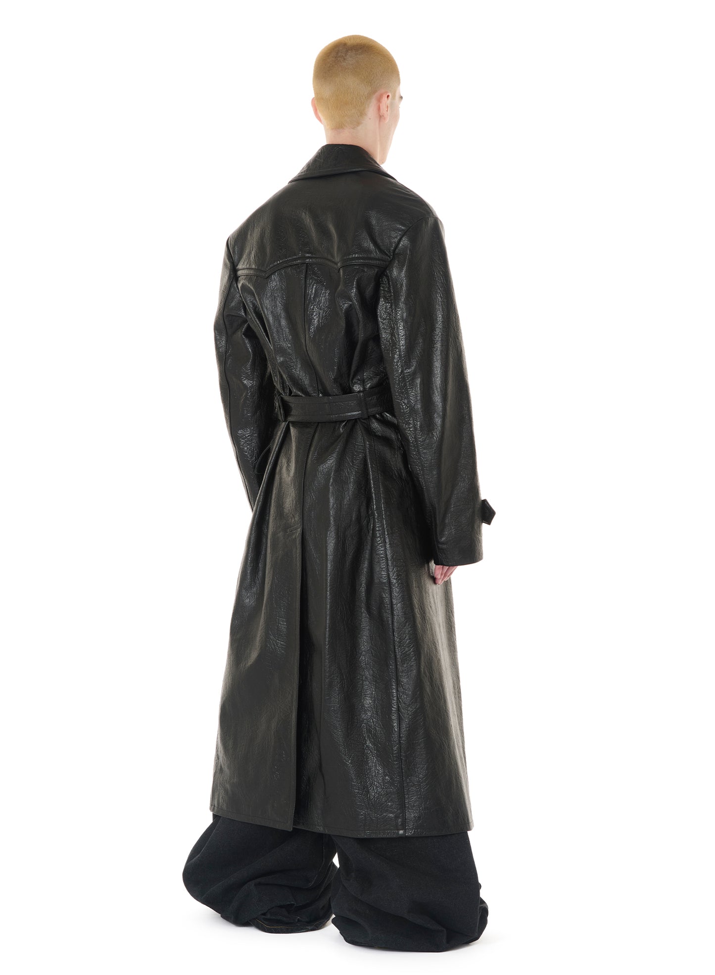 JIMAN LEATHER TRENCH