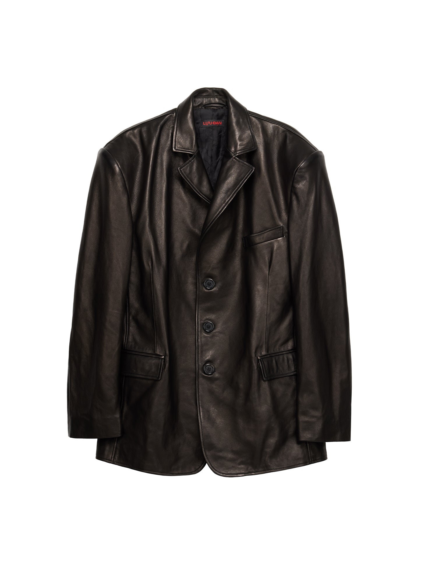 LEATHER BLAZER BLACK