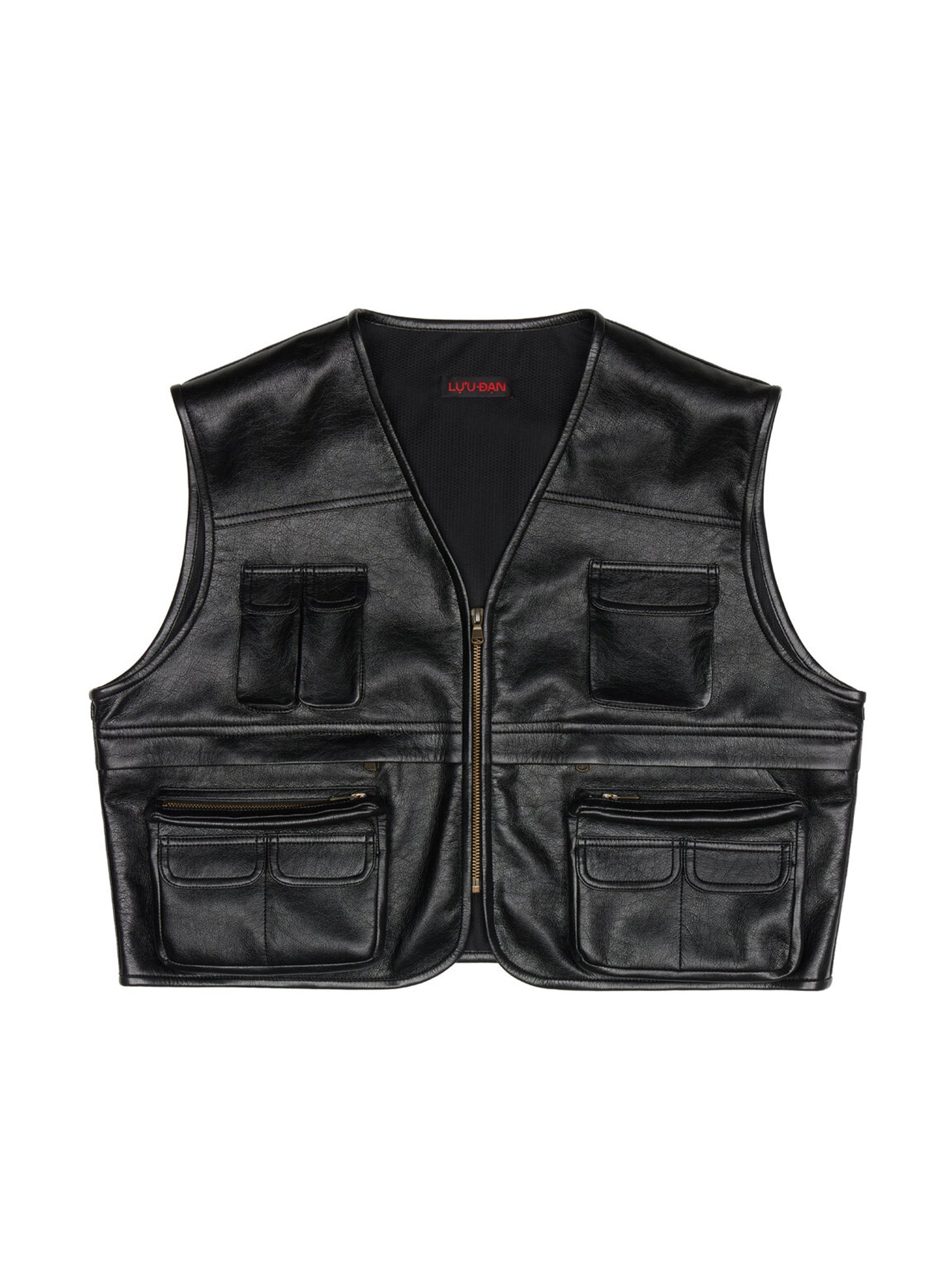 LEATHER CARGO VEST
